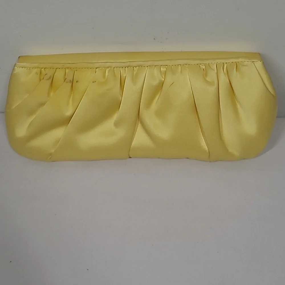 Neiman Marcus Yellow Satin Clutch - Picture 3 of 9